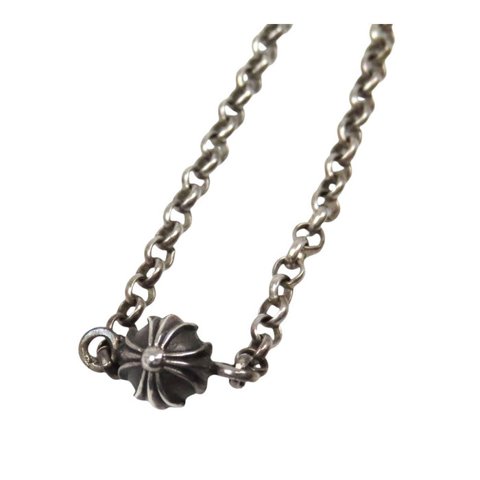 CHROME HEARTS  
CH ROSS BALL ROLL CHAIN 銀色  
鏤空十字球滾輪鏈項鍊