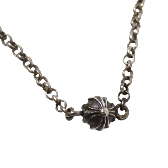CHROME HEARTS  
CH ROSS BALL ROLL CHAIN 銀色  
鏤空十字球滾輪鏈項鍊
