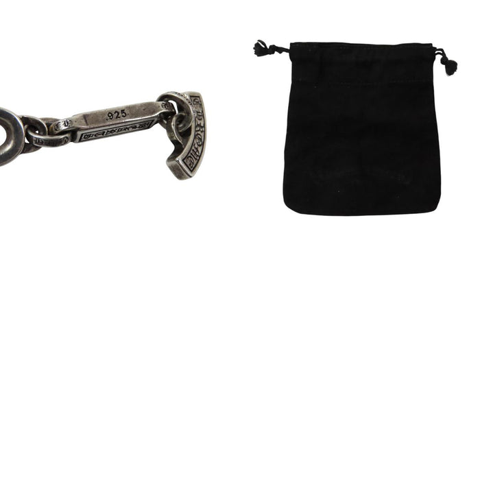 CHROME HEARTS 
PAPER E CHAIN ダガー BSフレア クロス CHプラス ハート シルバー 
ペーパー Eチェーン マルチモチーフ ネックレス 18インチ