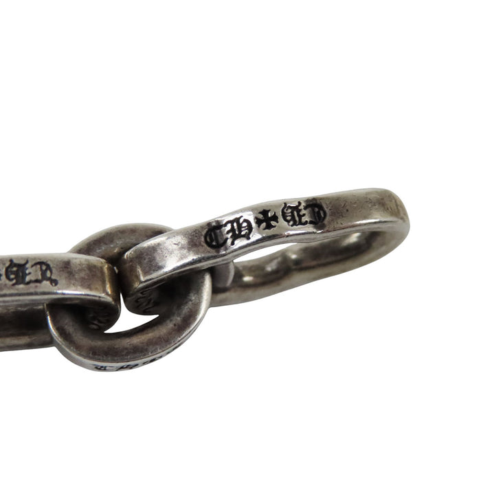 CHROME HEARTS 
PAPER E CHAIN ダガー BSフレア クロス CHプラス ハート シルバー 
ペーパー Eチェーン マルチモチーフ ネックレス 18インチ