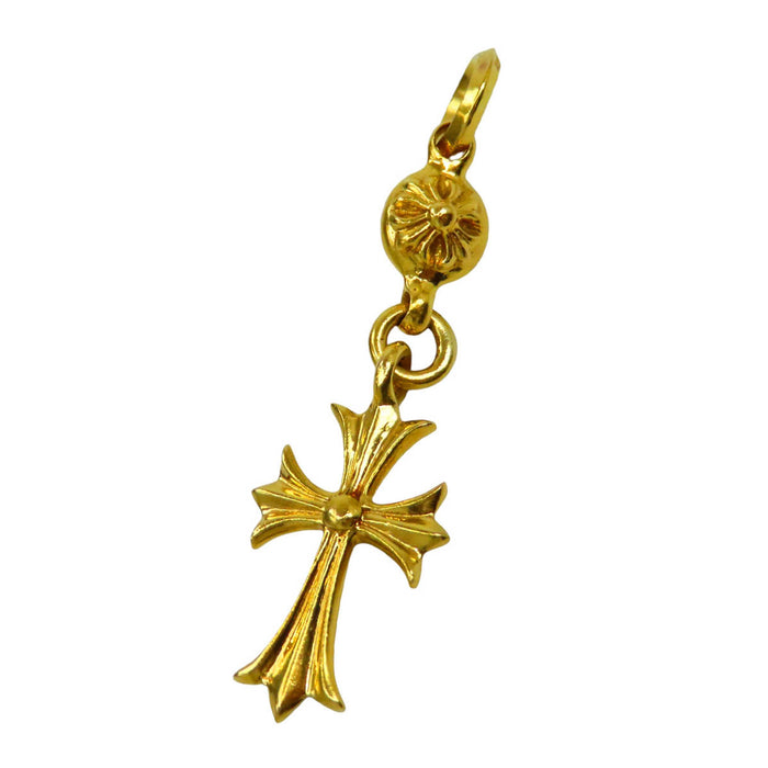 CHROME HEARTS  
1BT TNY CH CRS Or couleur jaune  
Pendentif 1 boule Tiny CH Cross 22K