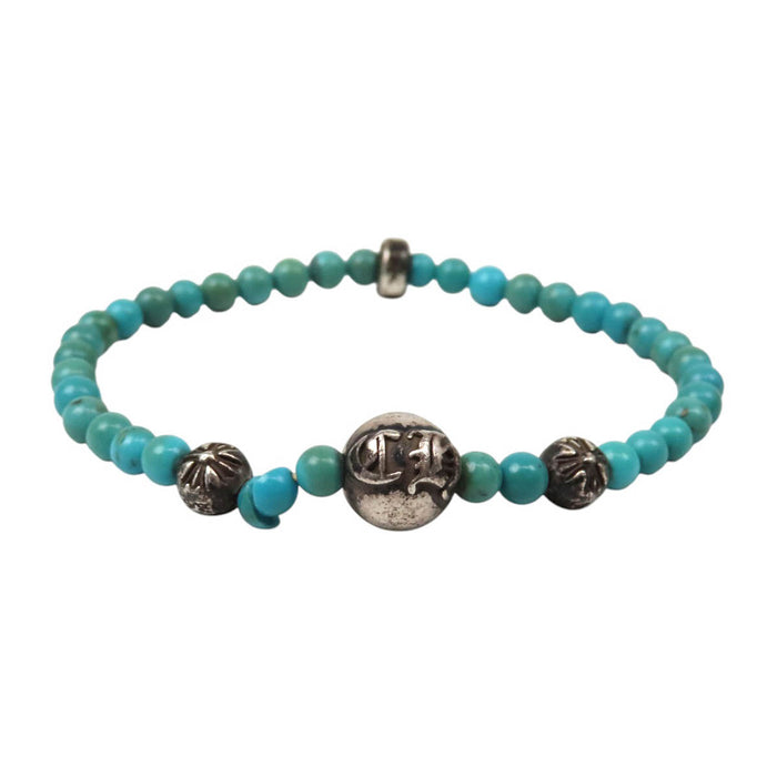 CHROME HEARTS 
CH ターコイズビーズ 
4mm BEAD ビーズブレスレット