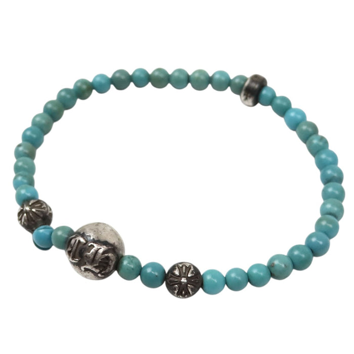 CHROME HEARTS 
CH Turquoise Beads 
4mm Bead Beaded Bracelet