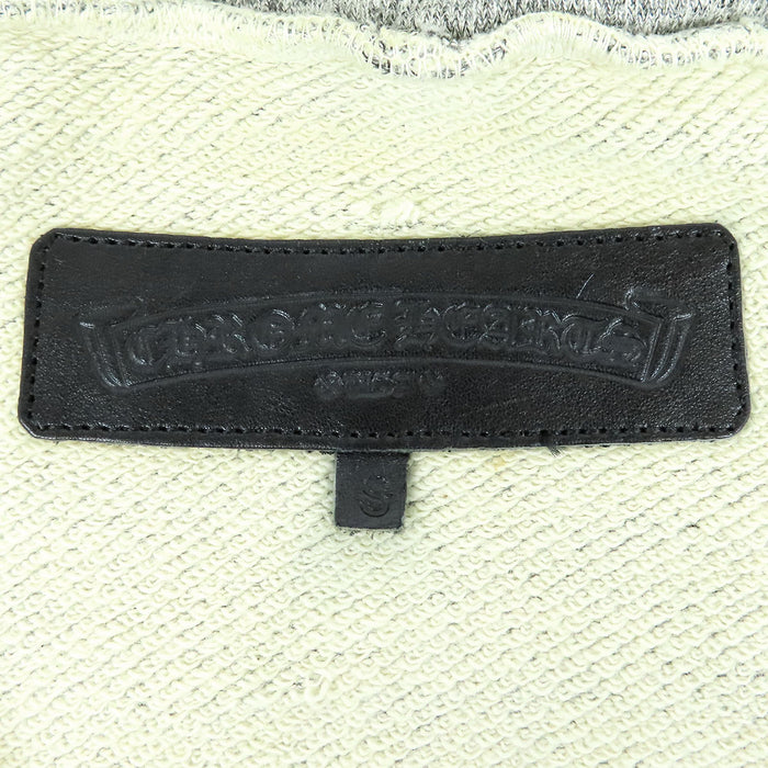 CHROME HEARTS 
Dagger Zip Scroll Label Hoodie Silver Lamb Leather 
CH Plus Patch Zip-Up Hoodie