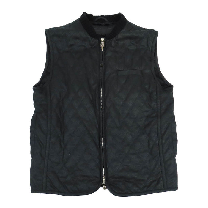 CHROME HEARTS 
CH PAPA ダガージップ 
PAPA VEST クロスパッチ キルティング ジップアップ ベスト