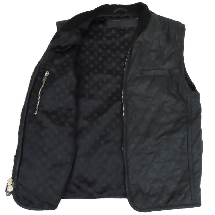 CHROME HEARTS 
CH PAPA ダガージップ 
PAPA VEST クロスパッチ キルティング ジップアップ ベスト