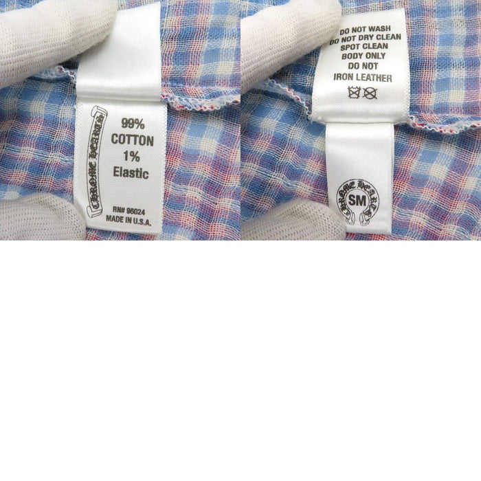 CHROME HEARTS 
CH スターボール コットン 
ウエスタンボタン クロスパッチ チェック柄 シャツ