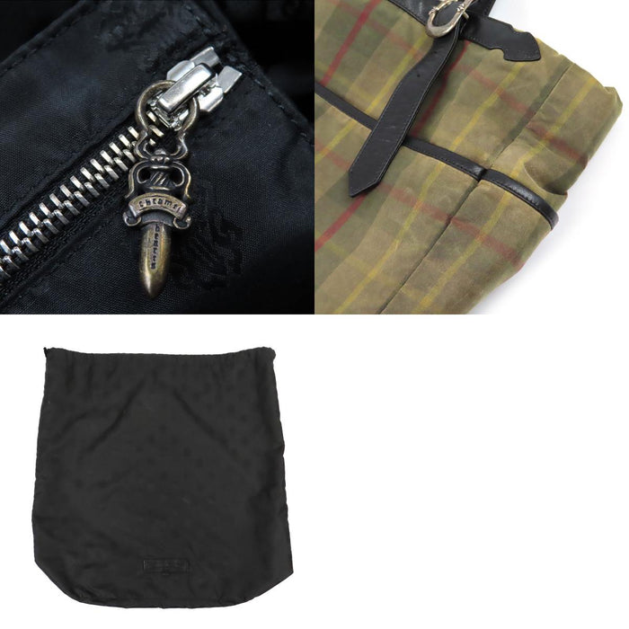 CHROME HEARTS  
Coton ciré Dagger Zip Crossball Étiquette Scroll Argent sterling  
Sac fourre-tout Gunslinger à 2 poches à rabat