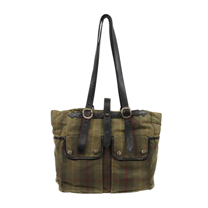 CHROME HEARTS  
Coton ciré Dagger Zip Crossball Étiquette Scroll Argent sterling  
Sac fourre-tout Gunslinger à 2 poches à rabat