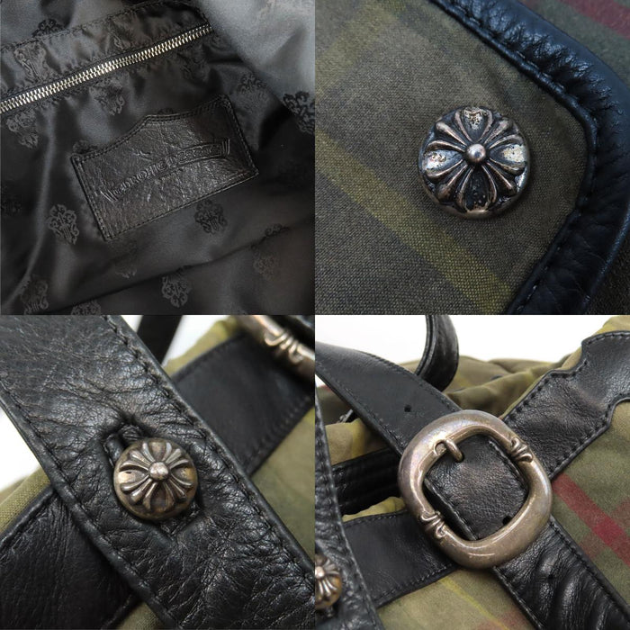 CHROME HEARTS  
Coton ciré Dagger Zip Crossball Étiquette Scroll Argent sterling  
Sac fourre-tout Gunslinger à 2 poches à rabat