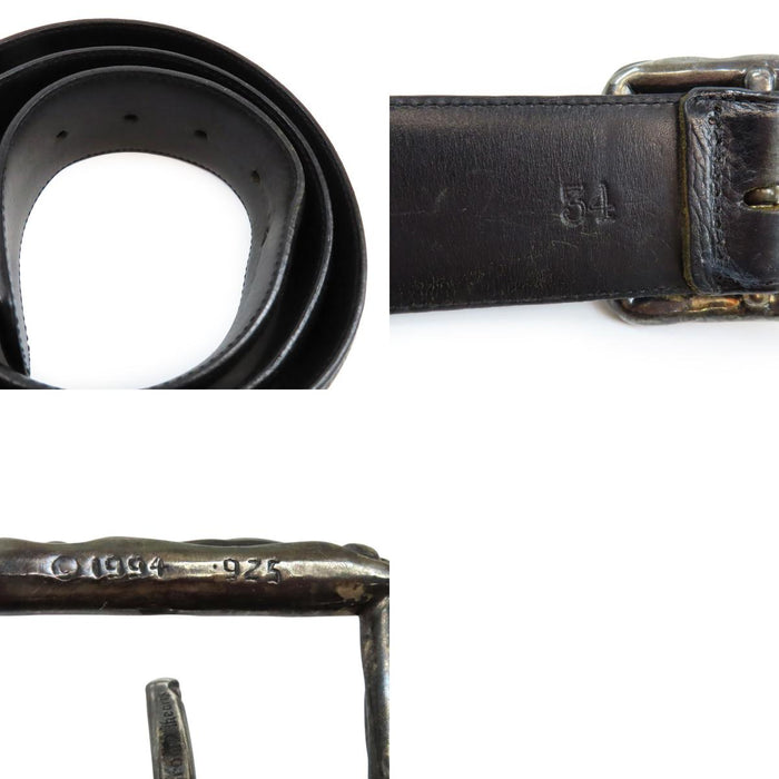 CHROME HEARTS 
1994刻印 シルバー スクロール CH バックル レザー 
レクタングル スクロール ベルト