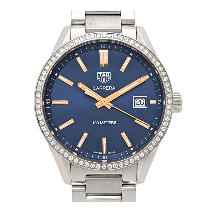 TAG HEUER 
Carrera Date Diamond Bezel 
With box and warranty card