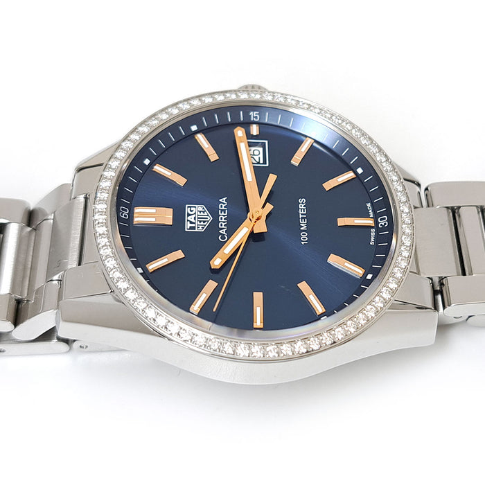 TAG HEUER 
Carrera Date Diamond Bezel 
With box and warranty card