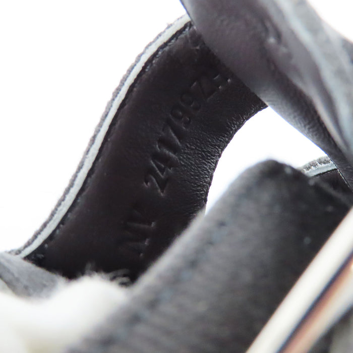 HERMES 
Logo H Ash Coton sergé Cuir 
Sandales
