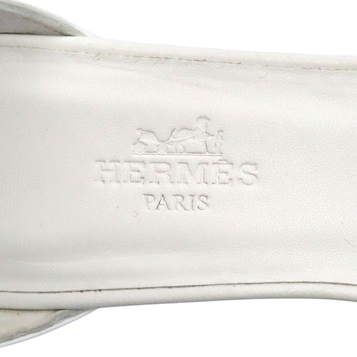 HERMES 
H アッシュ ロゴ ウェッジソール レザー 
エルダ エスパドリーユ サンダル