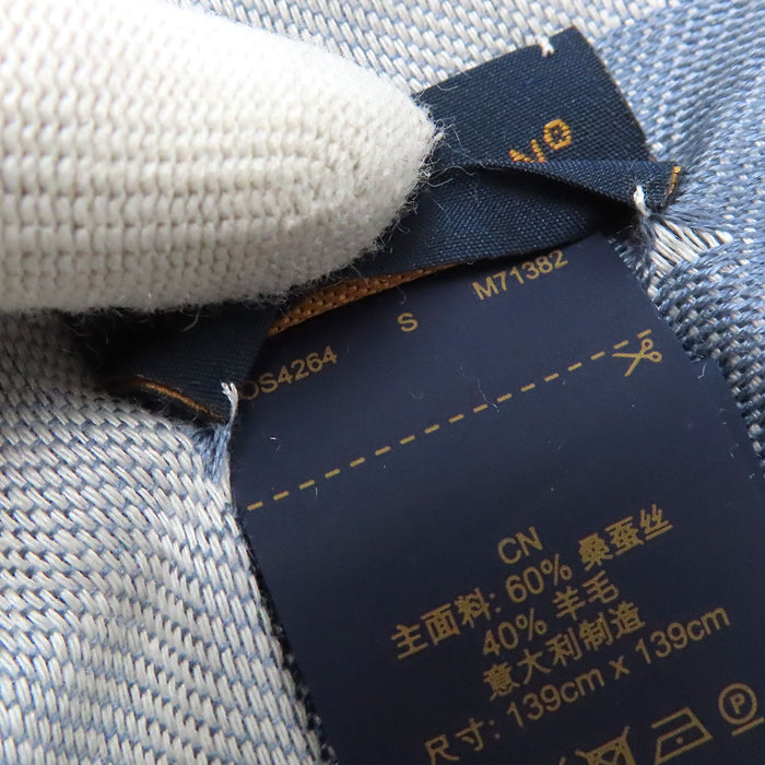 LOUIS VUITTON 
LV 標誌 全印花 流蘇 絲混 羊毛混 
Monogram 牛仔布 披肩