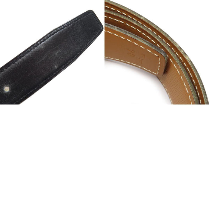 HERMES 
H Buckle Ash □D Mark Silver-Colored Metal 
Constance Belt Reversible 32MM