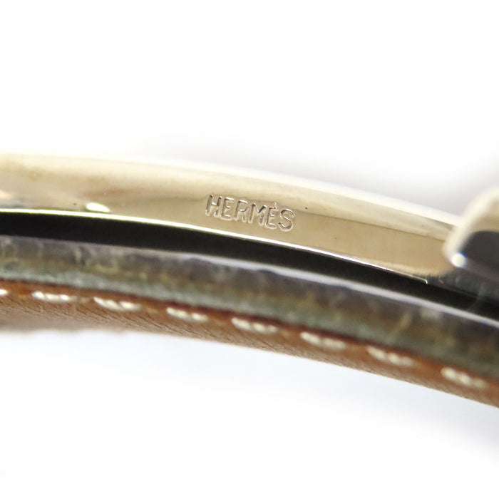 HERMES 
H Buckle Ash □D Mark Silver-Colored Metal 
Constance Belt Reversible 32MM