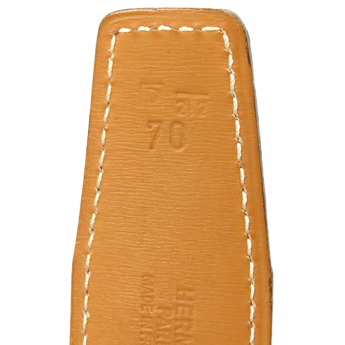 HERMES 
H Buckle Ash □D Mark Silver-Colored Metal 
Constance Belt Reversible 32MM