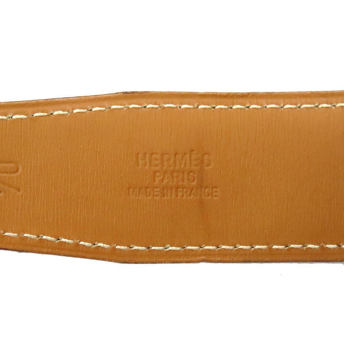 HERMES 
H Buckle Ash □D Mark Silver-Colored Metal 
Constance Belt Reversible 32MM