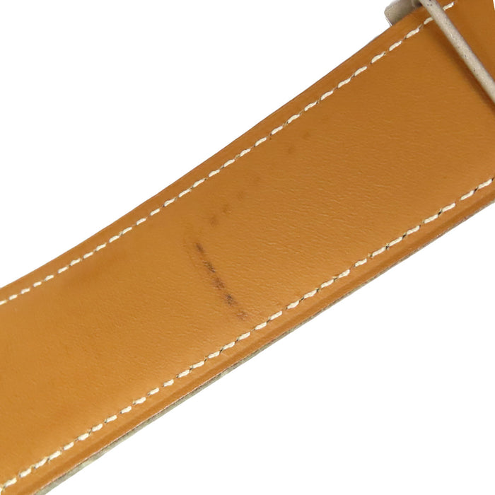 HERMES 
H Buckle Ash □D Mark Silver-Colored Metal 
Constance Belt Reversible 32MM