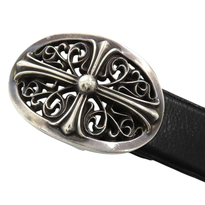 CHROME HEARTS 
CH OVAL CROSS STRAP Argent sterling 
Ceinture boucle croix ovale classique