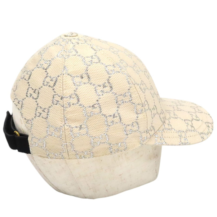 GUCCI 
ロゴ 総柄 ウール混 ナイロン混 
GG ラメ ベースボールキャップ