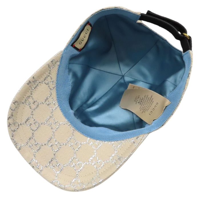 GUCCI 
ロゴ 総柄 ウール混 ナイロン混 
GG ラメ ベースボールキャップ