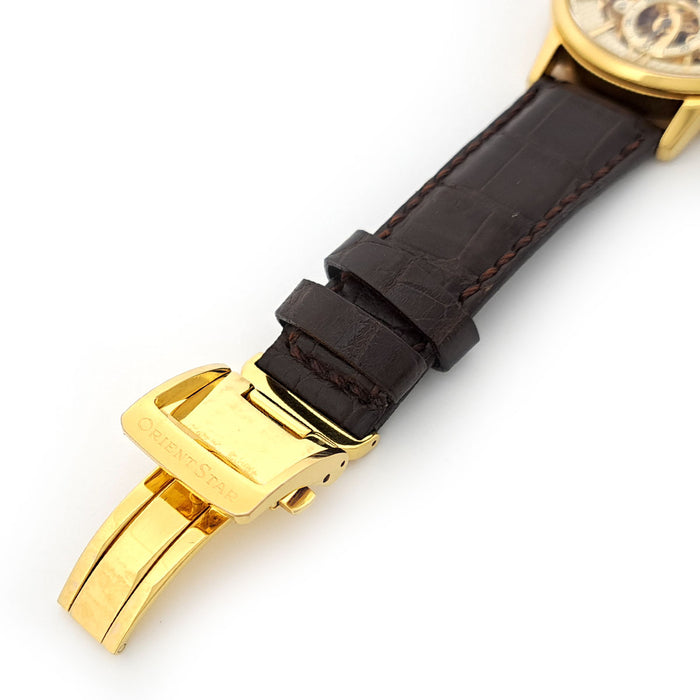 ORIENT 
Orient Star Skeleton 
With Box and Guarantee