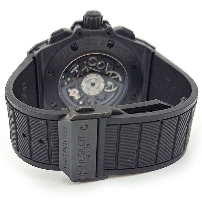 HUBLOT 
キングパワー ウニコ オールブラック フライバッククロノグラフ 
箱ギャラ付