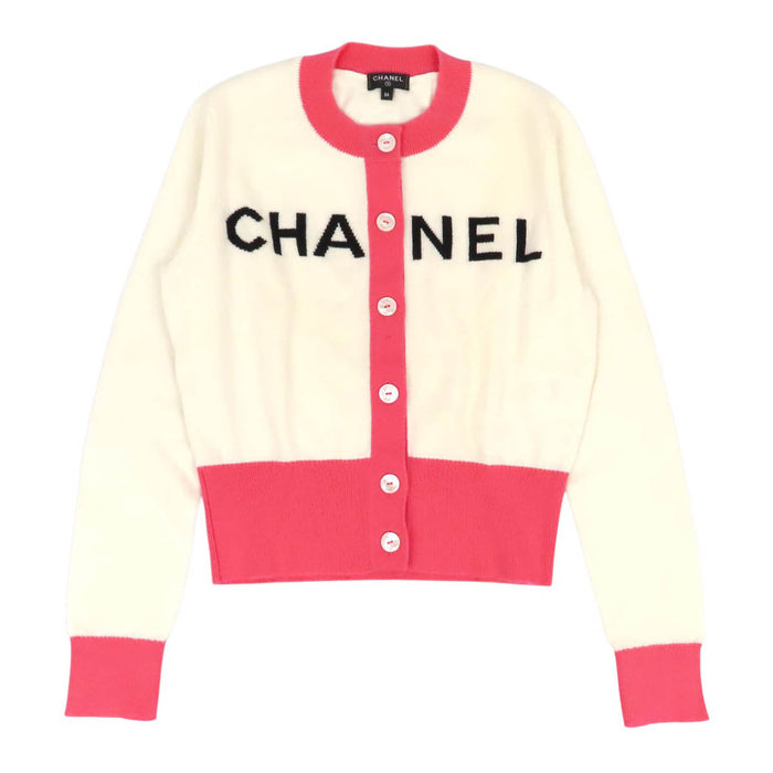CHANEL 
COCO CC ニット 
ロゴ バイカラー カシミヤ カーディガン