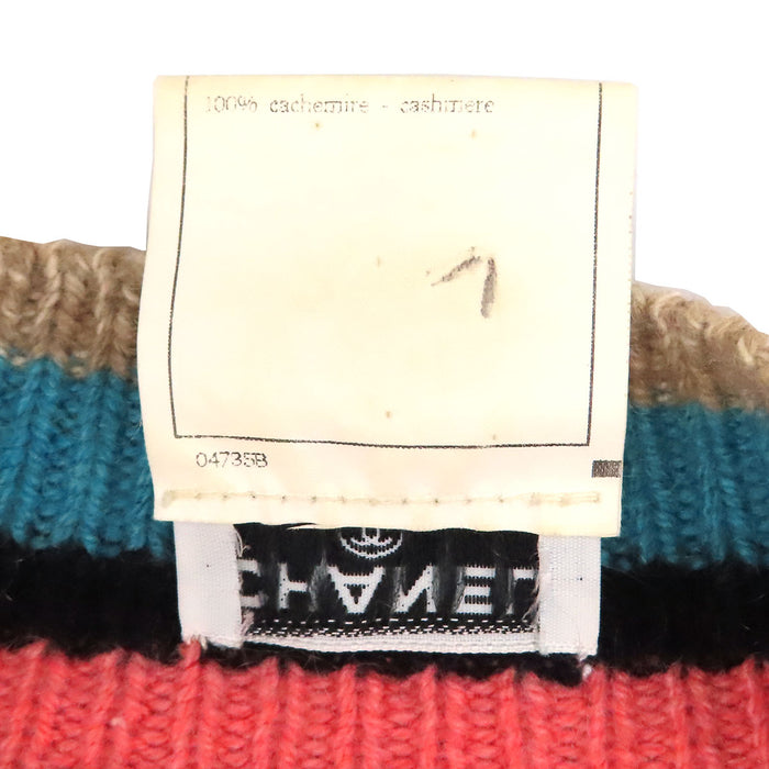 CHANEL 
COCO CC 96A Vネック 
ココマーク ヴィンテージ カシミヤ スクールニット