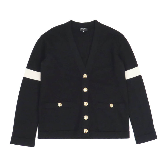 CHANEL 
COCO CC ココボタン 金ボタン ロゴ 
ココマーク カシミヤ カーディガン