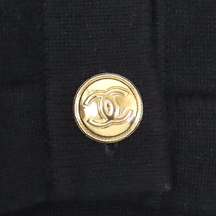 CHANEL 
COCO CC ココボタン 金ボタン ロゴ 
ココマーク カシミヤ カーディガン