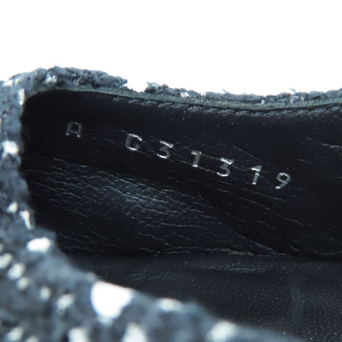 CHANEL 
COCO CC ロゴ グログラン フラット シルバーカラーメタル 23S 
ココマーク ツイード スリングバック パンプス