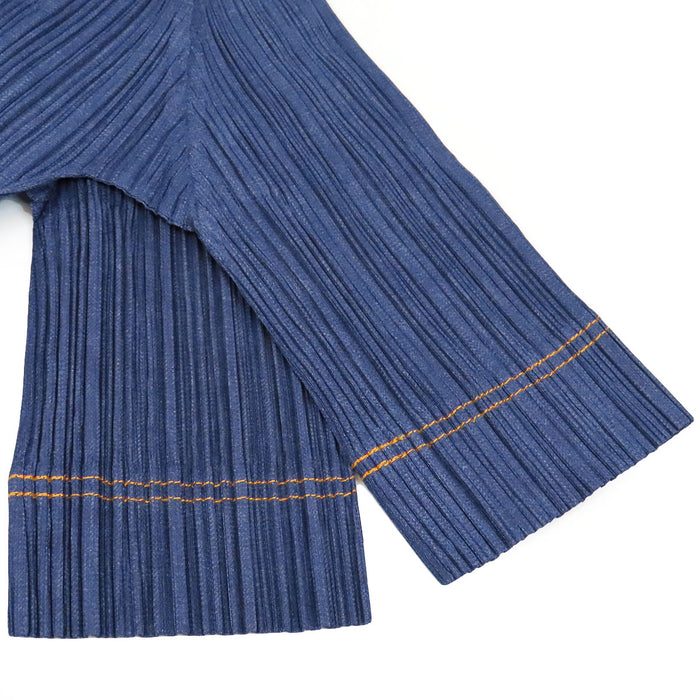 PLEATS PLEASE  
プリーツプリーズ イッセイミヤケ  
牛仔布风连衣裙
