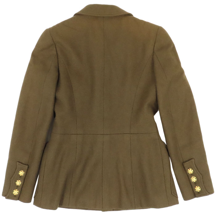 CHANEL 
96A Boutons Coco CC en laine vintage à simple boutonnage 
Veste avec boutons gripoire Coco