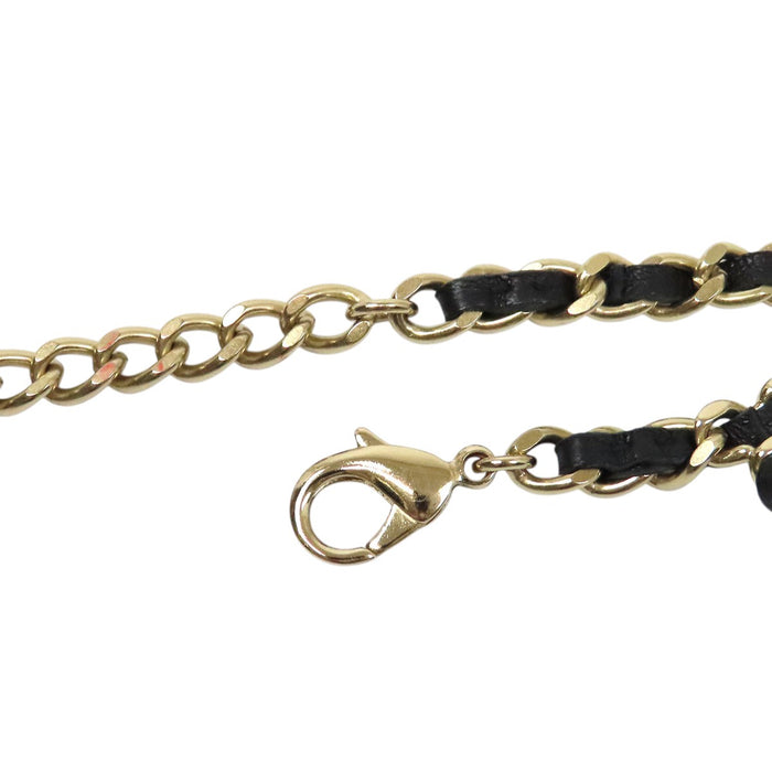 CHANEL 
COCO CC Logo Rhinestone B20C Light Gold-Colored Metal 
Coco Mark Costume Pearl Chain Belt