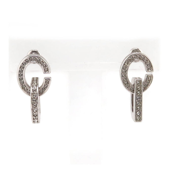 Dior  
Boucles d'oreilles CD LOCK en métal couleur argent avec logo et strass