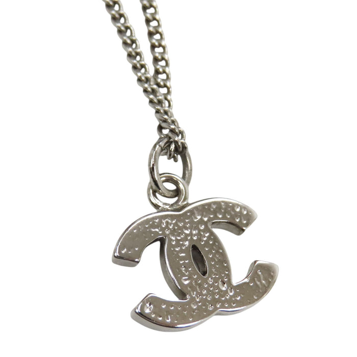 CHANEL  
COCO CC Logo 09V Silver Color Metal  
Coco Mark Rhinestone Necklace