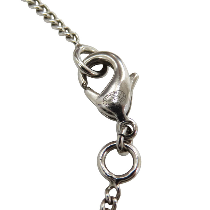CHANEL  
COCO CC Logo 09V Silver Color Metal  
Coco Mark Rhinestone Necklace