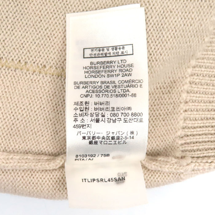 BURBERRY 
Logo Knit 
Check Label Wool Sweater