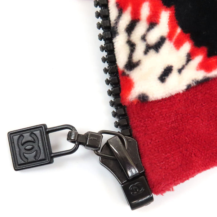 CHANEL 
COCO CC ロゴ カメリア 総柄 ノーカラー 09P 
ココマーク ベロア ジップアップ カーディガン 
スポーツライン