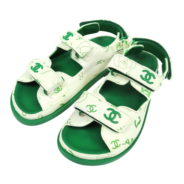CHANEL 
COCO CC ロゴ 
ココマーク カメリア レザー スポーツサンダル