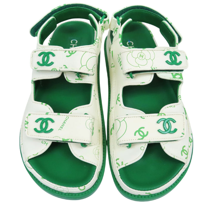 CHANEL 
COCO CC ロゴ 
ココマーク カメリア レザー スポーツサンダル