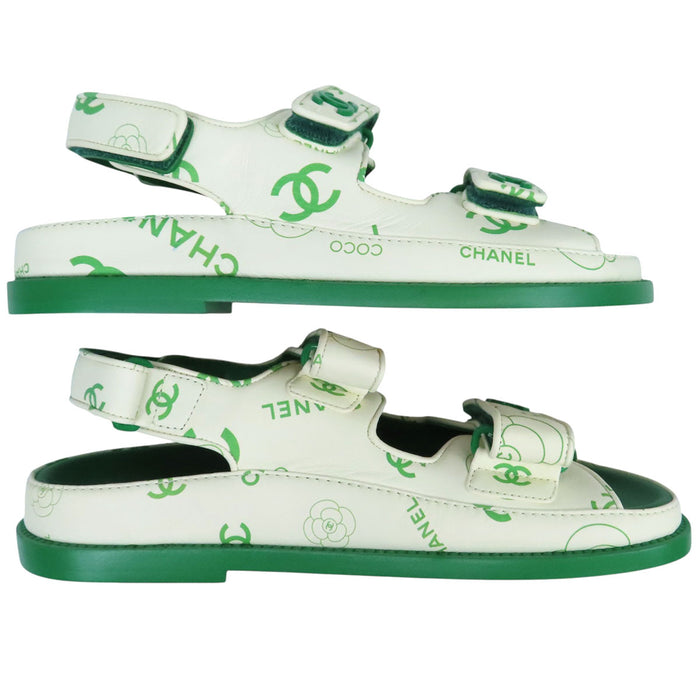 CHANEL 
COCO CC ロゴ 
ココマーク カメリア レザー スポーツサンダル