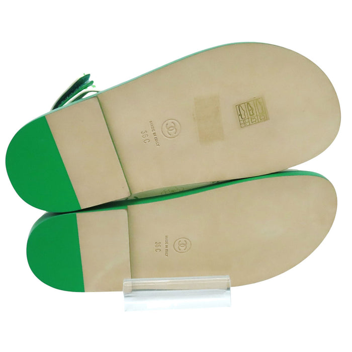 CHANEL 
COCO CC ロゴ 
ココマーク カメリア レザー スポーツサンダル