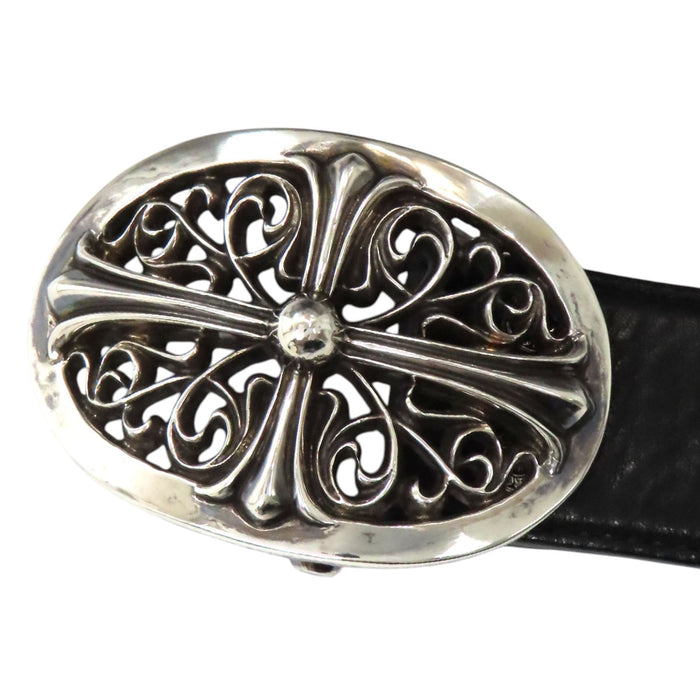 CHROME HEARTS 
CH OVAL CROSS STRAP Argent sterling 
Ceinture boucle croix ovale classique