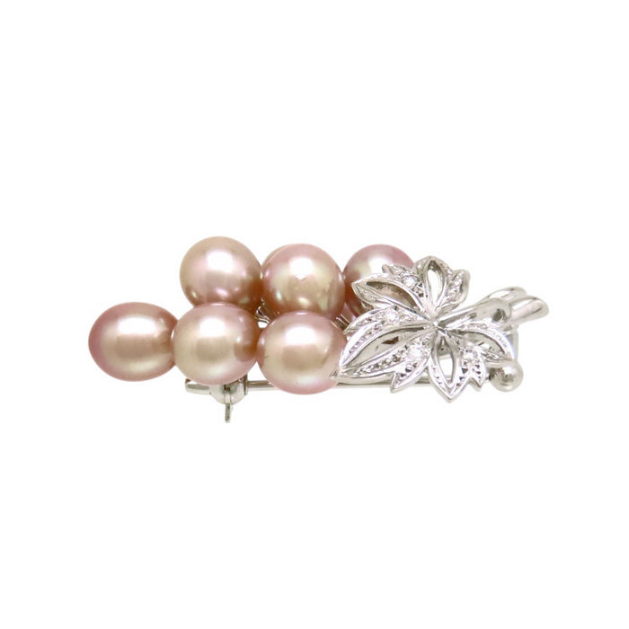 MIKIMOTO 葡萄图案 淡水珍珠 胸针