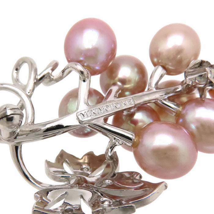 MIKIMOTO 葡萄图案 淡水珍珠 胸针